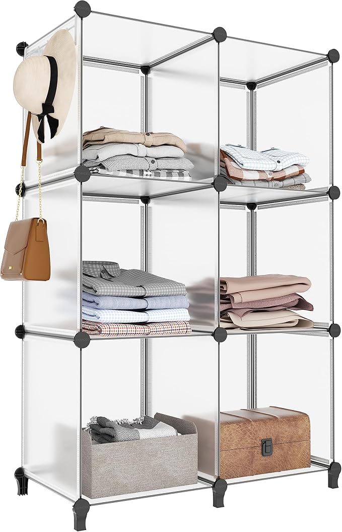 HOMIDEC 6-Cube Storage Organizer, Closet Organizer Storage Shelf Bookcase