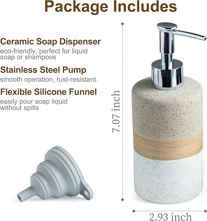 Ceramic Dish Soap Dispenser Set