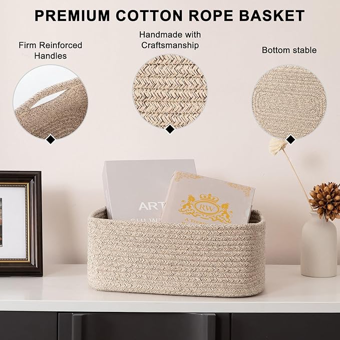 OIASKET 6 Pack Storage Baskets for Shelves, Small Baskets for Shelves, Cute