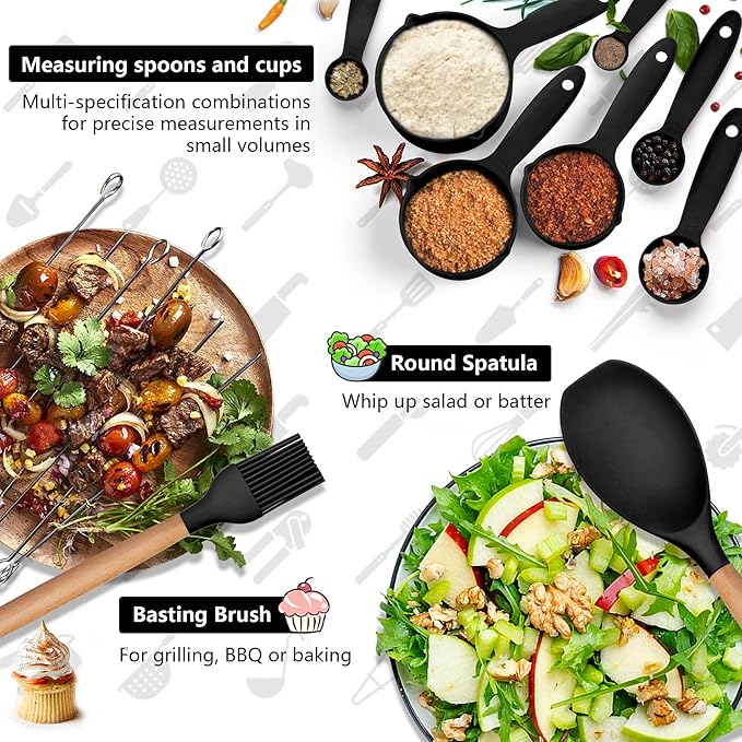 HaWare Kitchen Cooking Utensils Set, 23-Piece Silicone Kitchen Utensils Spatula