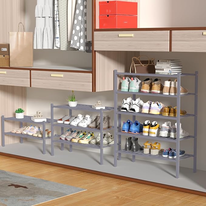 ROMGUAR CRAFT 5 Tier Bamboo Shoe Rack