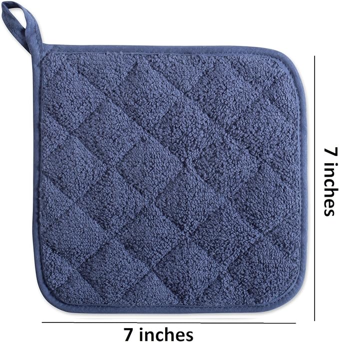 DII Basic Terry Collection Quilted 100% Cotton, French Blue, 3 Piece