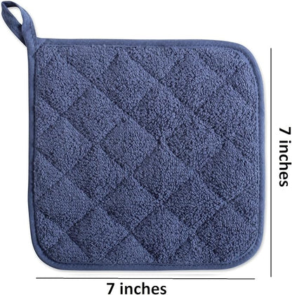 DII Basic Terry Collection Quilted 100% Cotton, French Blue, 3 Piece