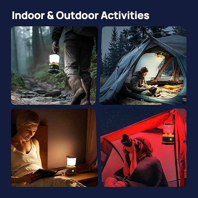 LED Camping Lantern, Consciot C02 USB-C Rechargeable Camping Lights, 1500LM, 5 Light Modes, Up to 100H Run Time, IPX4 Waterproof, Dimmable Tent Lights for Power Outages