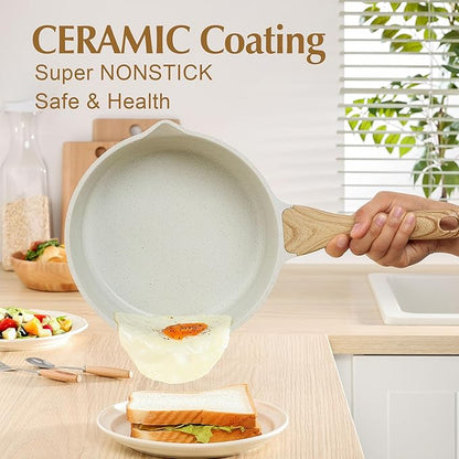 SENSARTE White Ceramic Nonstick Saucepan