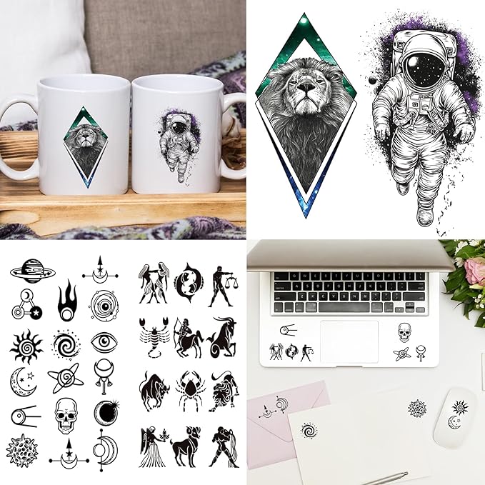 102 Sheets Halloween Tiny Temporary Tattoos Stickers, Fake Tattoos That Look Real And Last Long, Halloween Tattoos Include Black Scary Wolf Lion Tiger Skeleton Skull