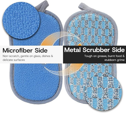 Multi-Purpose Scrub Sponges Kitchen – 12 Pack Dish Sponge, Dual-Sided