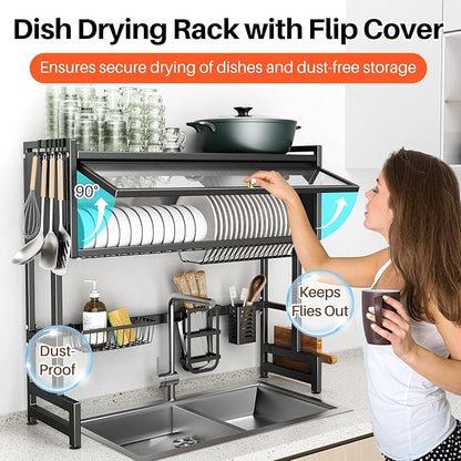 Over The Sink Dish Drainer Drying Rack 3 Tiers