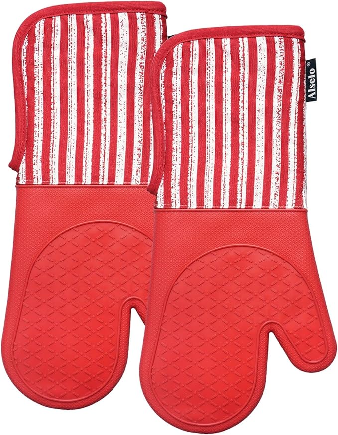 Alselo Silicone Oven Mitts Heat Resistant 932℉