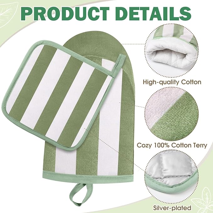 Reallnaive Oven Mitts and Pot Holders 4 Pcs Set