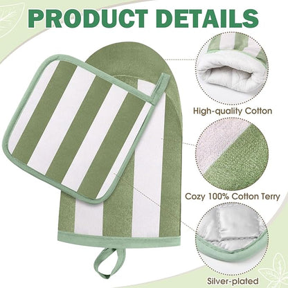 Reallnaive Oven Mitts and Pot Holders 4 Pcs Set