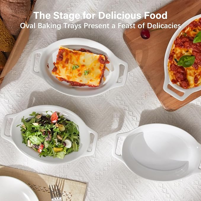 ONEMORE Oval Au Gratin Baking Dish, 20 oz Small Casserole Dishes