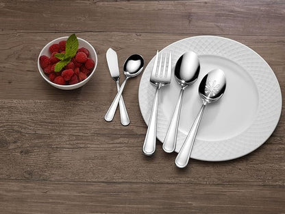 Mikasa, Virtuoso Flatware Service for 12, 65 Piece Set, 18/10 Stainless Steel, Silverware Set with Serving Utensils