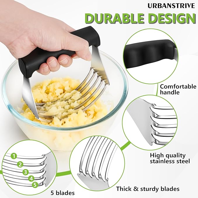 Urbanstrive Large Pastry Cutter Tool, Top Professional Pastry Blender Stainless