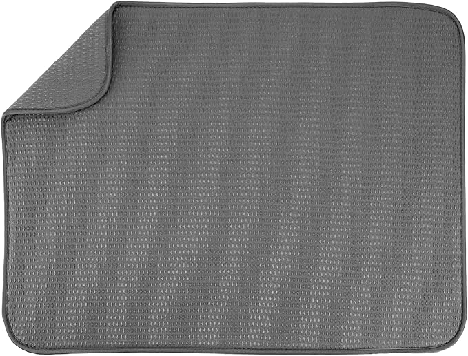 S&T INC. Dish Drying Mat XL, 18” x 24”, Absorbent Microfiber Kitchen Counter Mat