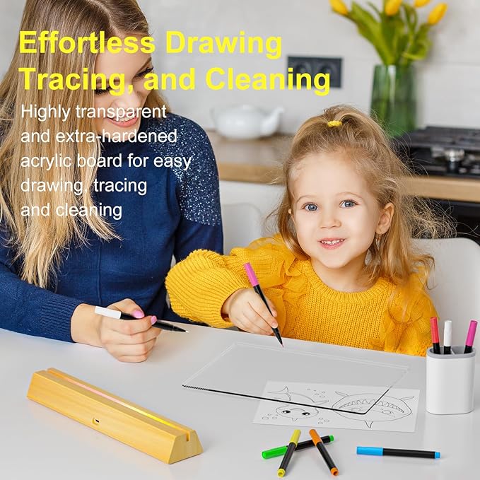 LED Note Board with Colors, Rechargeable 17-Inch Doodle Glow 9-Mode Light Up