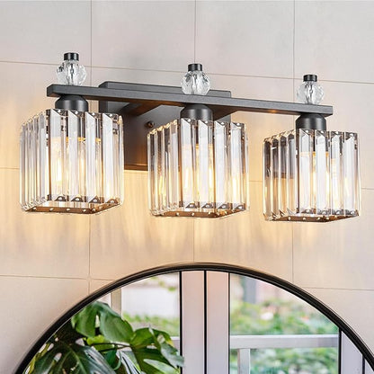 FDPBY Sand Black Bathroom Vanity Lights Crystal Vanity Light Bathroom Lighting