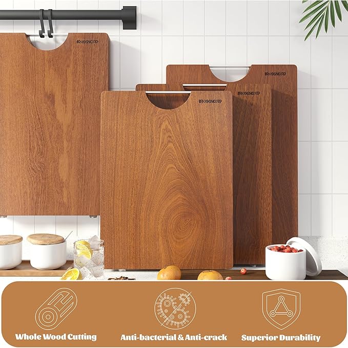Brosisincorp Real Solid Sapele Cutting Board One Piece No Glue Non Toxic All