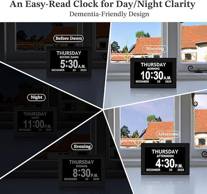 10.1'' Extra Large Digital Clock, 1280*800p HD Display, Dementia Clock