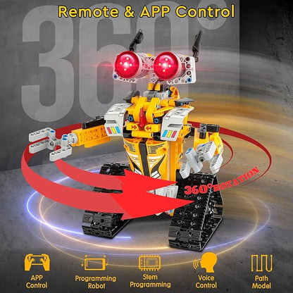 Sillbird Robot Building Kit with Remote Control STEM Gifts for Boys Age 8-13, Coding Buildable Robotic Technic Toys for Kids Birthday with 468 Pieces