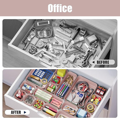 Plastic Drawer Organizers, Desk and Vanity Organizer Plastic Tray, Makeup