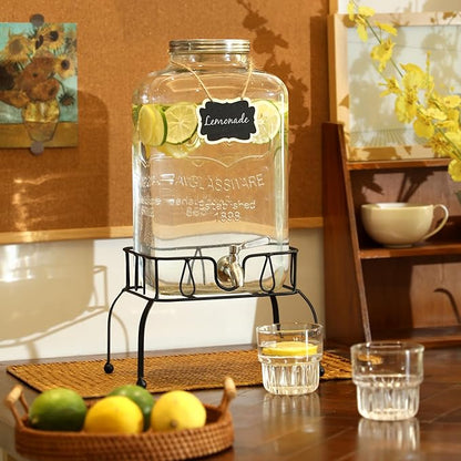 2 Gallon Glass Drink Dispenser