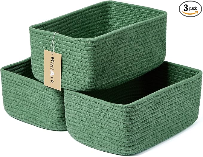 MiniArk Small Storage Baskets for Organizing | Closet Organizer Bins | Shelf