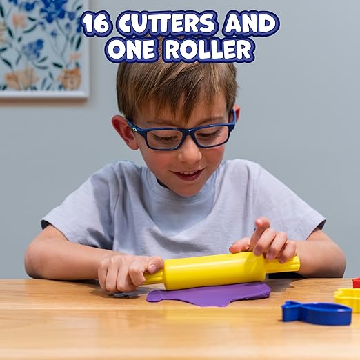 READY 2 LEARN Dough Roller and Cutters | Set of 17 | Dough Tools