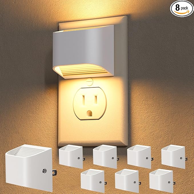 NIORSUN Plug in Night Light, Auto Brightness Sensor Night Light, 3000K Warm