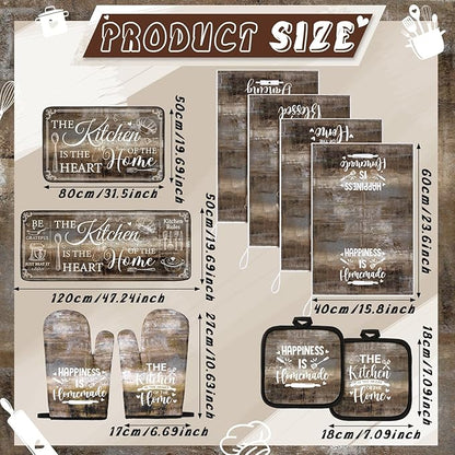 Fourluoo 10 Pcs Farmhouse Kitchen Decor and Accessories Set 4 Kitchen Towels 2
