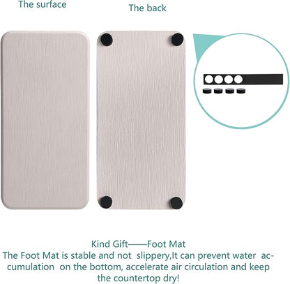 NiuYichee 2 Pcs Water Absorbing Stone Trays, Kitchen/Bathroom Sink Soap Dish