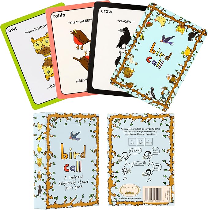 Bird Call - A Lively and Delightfully Absurd 5-Minute Party Game - High Energy Game - Bird Gifts - Bird Watching Gifts - Gifts for Bird Lovers - 3-8 Players and Ages 7+