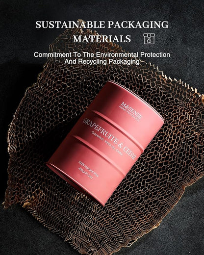 M&SENSE Grapefruit Cedar Scented Candles Large, Natural Soy Candles 21.2oz 120 Hour Slow Burning, Highly Scented Citrus Candles for Bathroom, Fresh Smelling Ordor Elimator Candle for Home