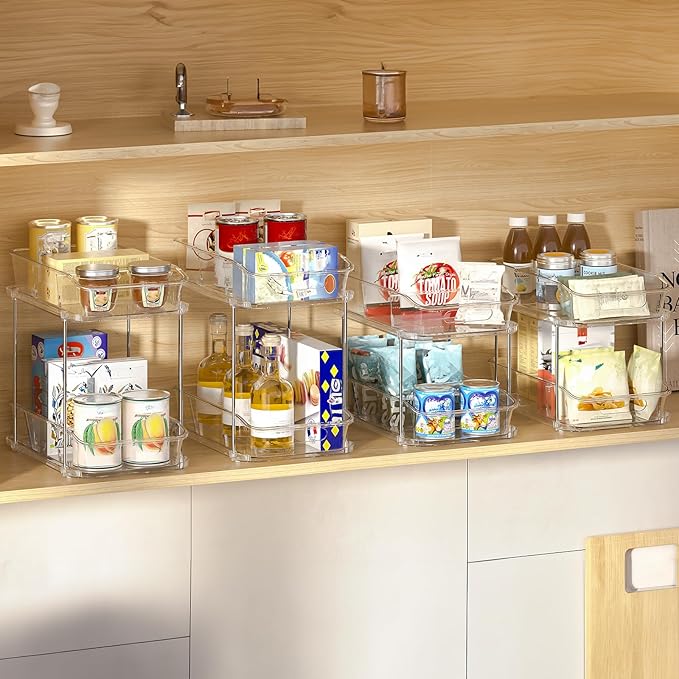 Delamu 2-Tier Under Sink Organizers and Storage, Pull Out Kitchen Pantry