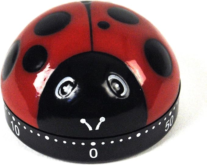 Kikkerland Ladybug Kitchen Timer, 5.7 x 5.7 x 4.4 cm