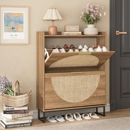 Maupvit Rattan Shoe Storage Cabinet