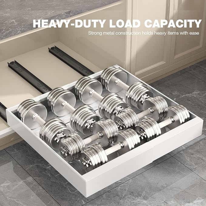 Seinloes 4 Pack Pull Out Cabinet Organizer 22" Deep, Full Extension 3 Slide