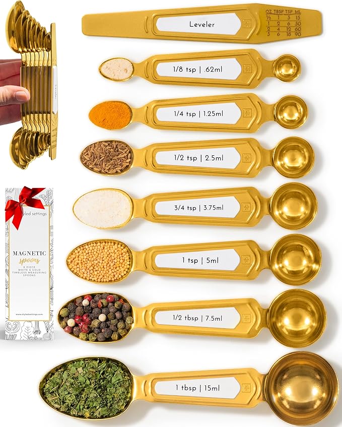 White and Gold Measuring Spoons