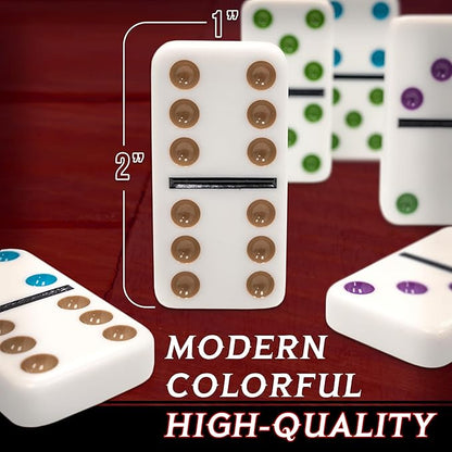 Front Porch Classics | Mexican Train Domino Set in Wooden Collector Box from Front Porch Classics for 2 to 8 Players Ages 8 and Up