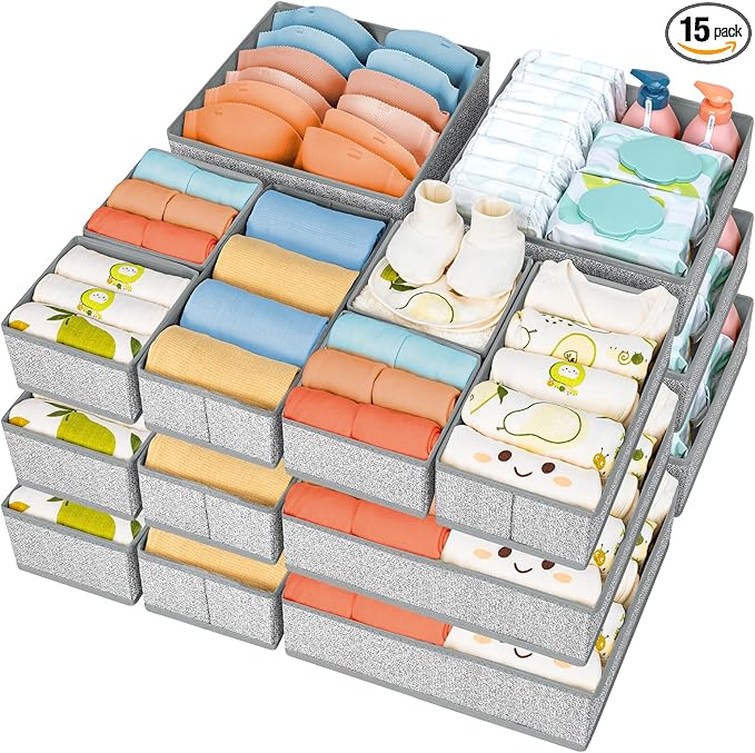 DIMJ Drawer Organizer Clothes 15 Pack