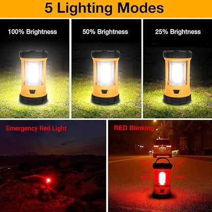 Camping Lantern, 3200LM Bright Camping Lights, 4600mAh Rechargeable LED Lantern, Flashlight for Power Outages/Fishing/Hurricane/Emergency, CT CAPETRONIX Camping Accessories (2-Pack)