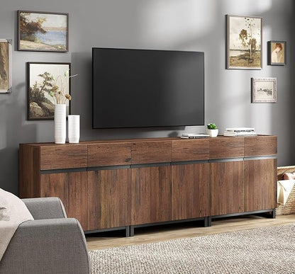 Wampat Modern TV Stand for 100 inch TVs, 3 in 1 Entertainment Center Console