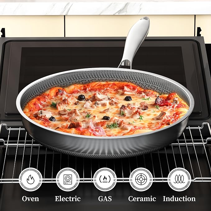 LOLYKITCH 7 QT & 12 Inch Ceramic Nonstick Cookware Set