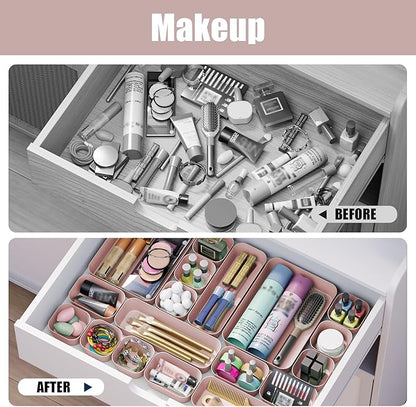 Plastic Drawer Organizers, Desk and Vanity Organizer Plastic Tray, Makeup