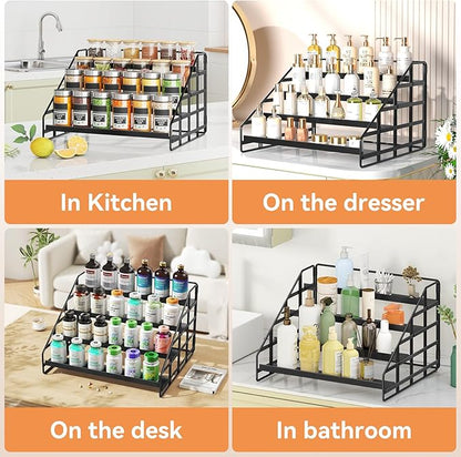 Bunoxea Spice Rack 4 Tier Kitchen Cabinet Organizer, Countertop Spice Rack