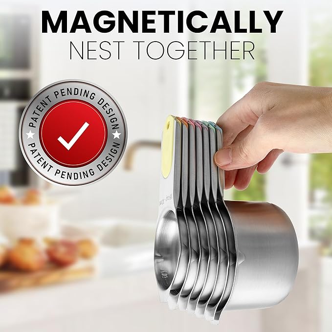 Spring Chef Magnetic Stainless Steel Measuring Cups, Kitchen Tools