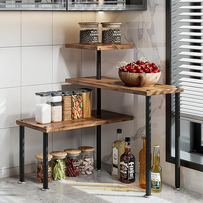 Countertop Organizer Organization 3 Tier Kitchen Corner Shelves Adjustable