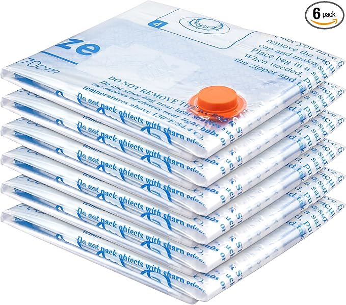 Vacuum Storage Bags 6XXL, Space Saver Sealer Bags, Airtight Compression Bags for Clothes, Pillows, Comforters, Blankets, Bedding