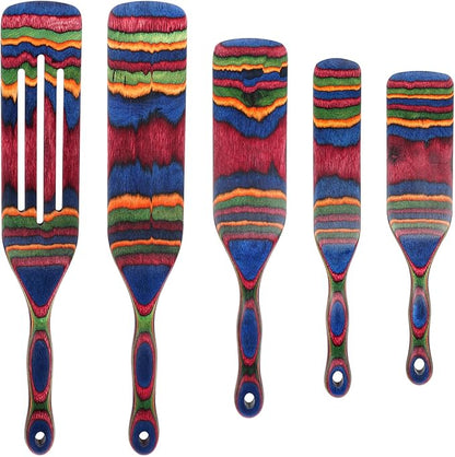 Spurtle Set, Wooden Utensils for Cooking, Kitchen Utensils Set, Pakkawood