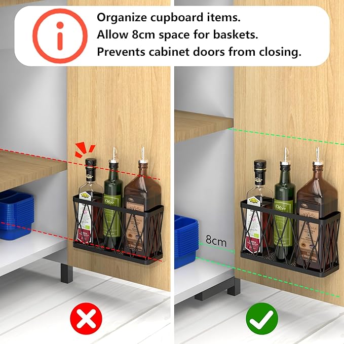 YIGII 3 Pack Adhesive Cabinet Organizer